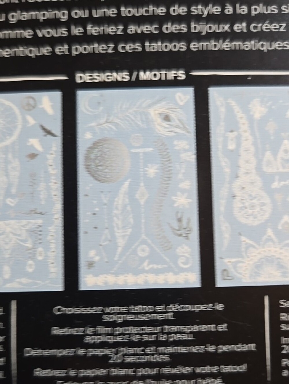 Lottie London Dream Tatts - Silver & White Temporary Tattoos 2 Pk - Picture 4 of 6